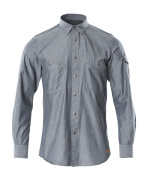 17404-325-66 Overhemd - gewassen donkerblauw denim