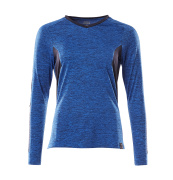 18091-810-91010 T-shirt, met lange mouwen - helder blauw-gemêleerd/donkermarine