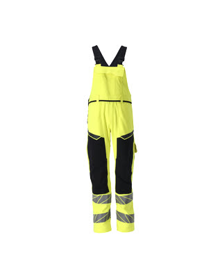 Mascot Accelerate Multisafe Amerikaanse overall 21369-281 kniezakken vlamvertragend antistatisch stretch HiVis fluo geel-donker marineblauw(17010)