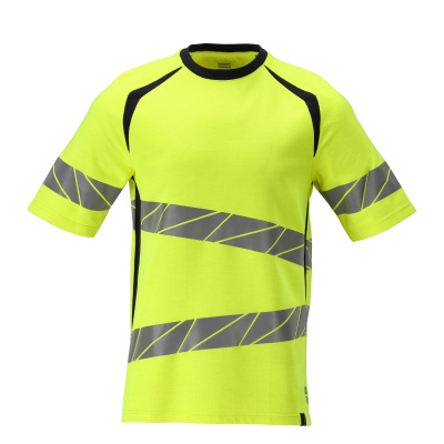 Mascot Accelerate multisafe T-shirt 21382-327 vlamwerend antistatisch HiVis fluo geel-donker marineblauw(17010)