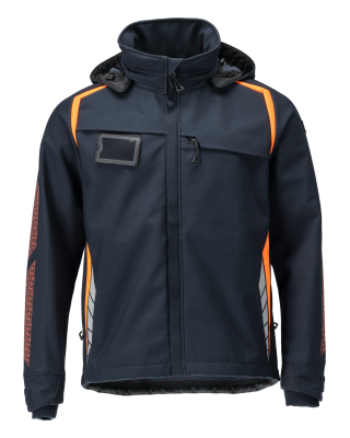 Mascot Accelerate Safe Jas 23002-246 softshell capuchon donker marineblauw-fluu oranje(01014)