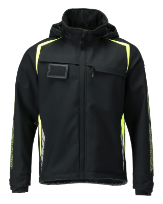 Mascot Accelerate Safe Jas 23002-246 softshell capuchon zwart-fluo geel(0917)