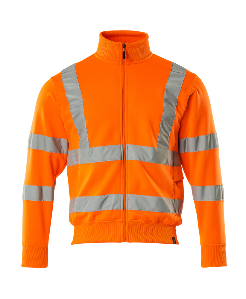 50115-950-14 Sweatshirt met rits - hi-vis oranje