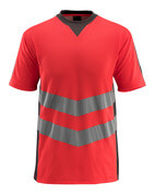 50127-933-22218 T-shirt - hi-vis rood/donkerantraciet