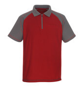 50302-260-02888 Poloshirt met borstzak - rood/antraciet